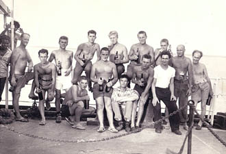 Group of ships officers on deck