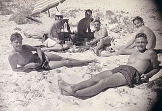Officers relaxing on the beach