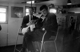 Two officers on the bridge
