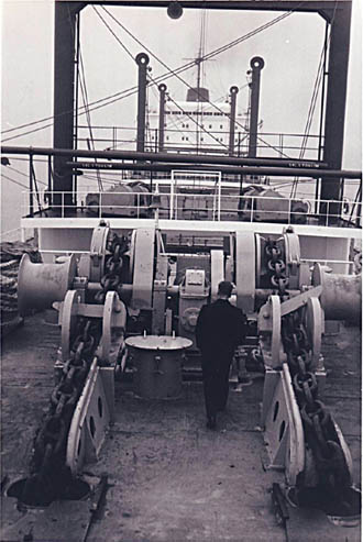 Windlass of vessel on maiden voyage