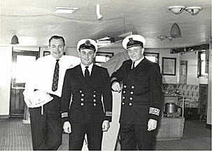 In the ship's wheelhouse