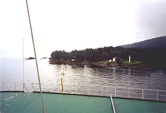 Anchored very close to land