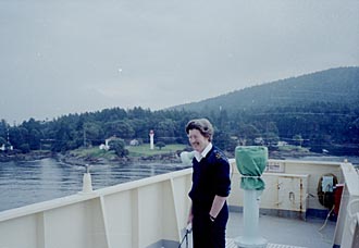 Capt Ian Stutt on the bridge wing