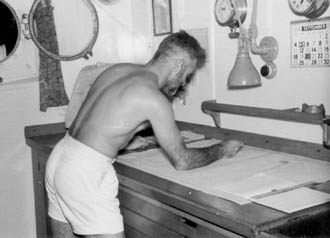 Chief Officer in chart room