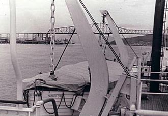 Lifeboat stowed in place