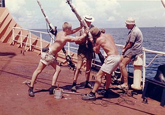 Four apprentices at work