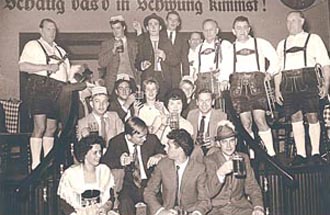 Officers ashore in the Zillertal beer house.