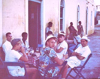 Officers ashore in the Zillertal beer house.