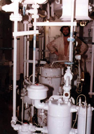 Engineer in engineroom