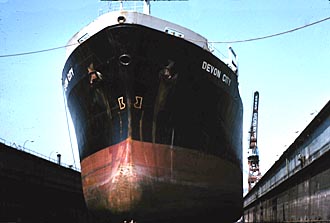 Devon City in drydock