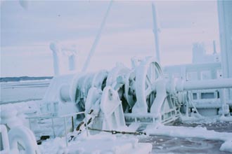 Ice on the windlass
