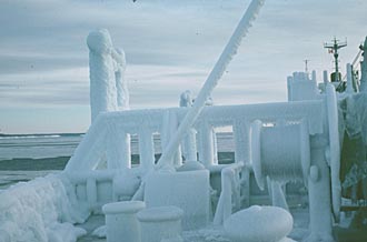 Ice on the foredeck