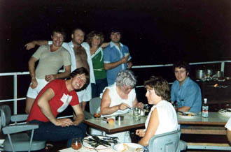 Officers and wives at BBQ