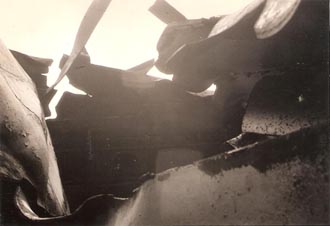 Close up of damaged bulwarks