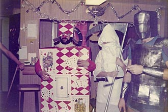 Three people on fancy dress