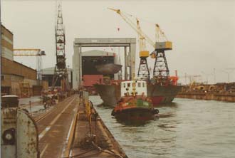 View of sections in dock