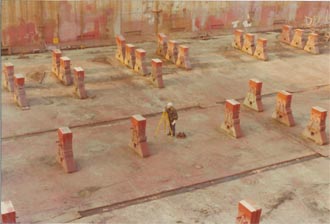 Lining up the blocks in the building dock