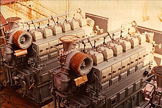 Close up of top of alternators