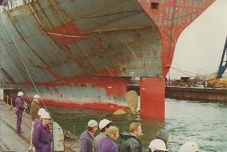 View of stern afloat