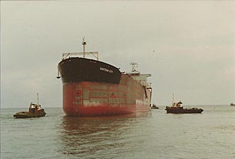 Vessel being turned around