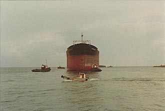 Vessel being turned around