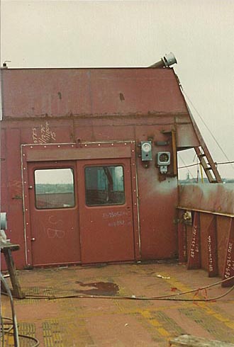 Starboard side of wheelhouse entrance