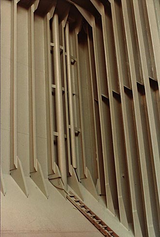 View of discharge pipe inside hold