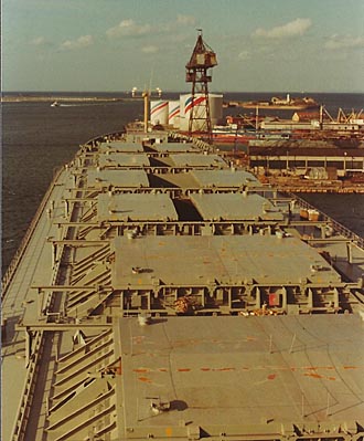 View of hatch covers from th bridge