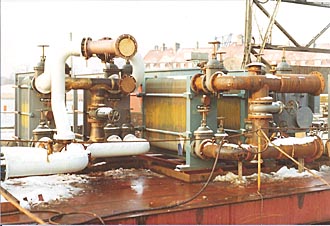 View of plate coolers