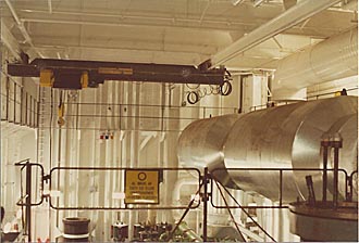 Top of engineroom showing crane