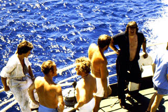 Officers on the aft deck