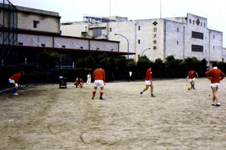 Football team in action