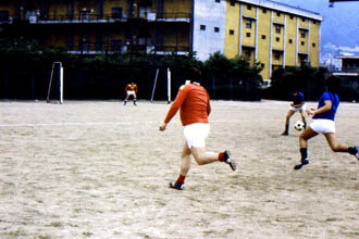 Football team in action