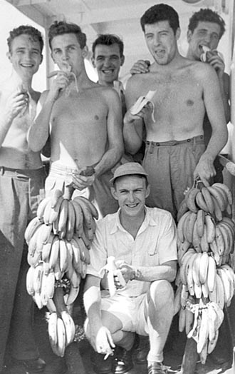 Apprentices with bananas