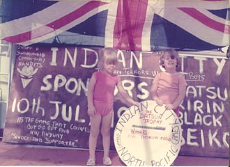 The two Vanner girls with trophy