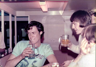 All the officers and wives on deck