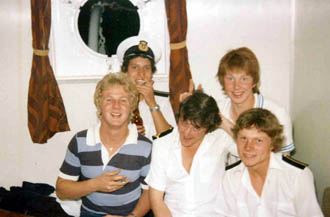 Four deck cadets and 3/O