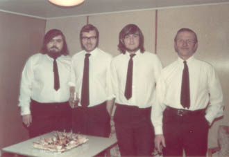 Four officers in saloon