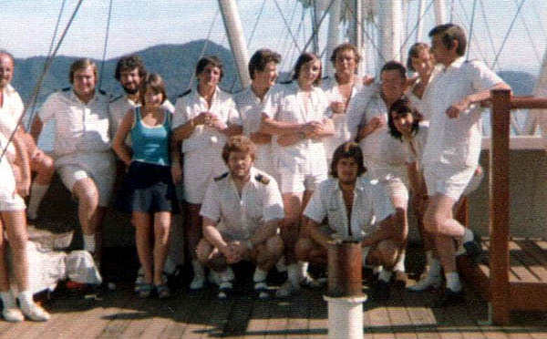 Officers on deck for Captain's birthday