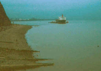 The vessel starting to float