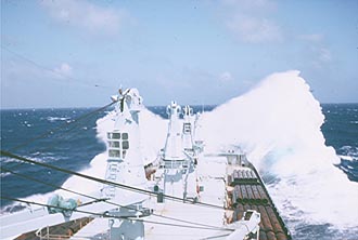 Rough weather on the bow