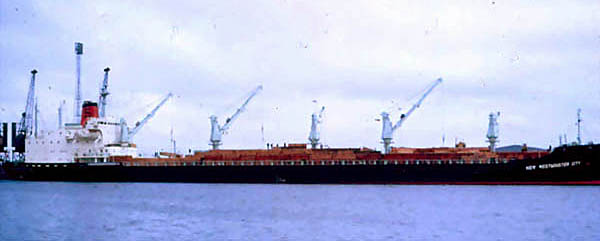 Vessel alongside in Cardiff