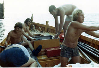 Officers in lifeboat