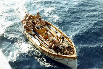 Officers in lifeboat