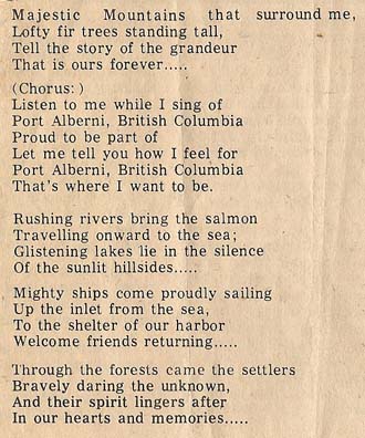 Newspaper cutting of words for song