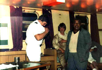 Two officers in smokeroom