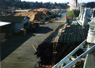 Overhead view of shifted cargo