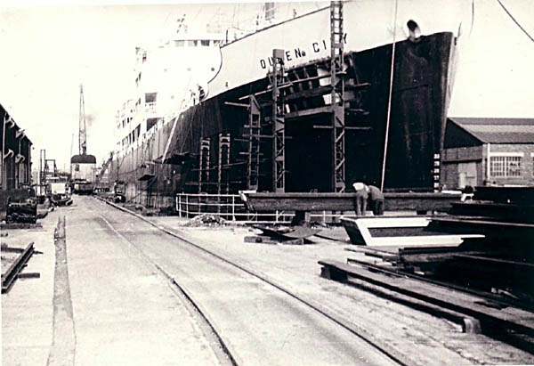 Queen City in Manchester drydock.