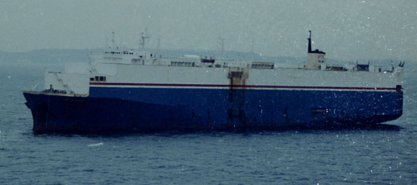 Side view of the ship