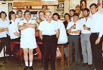 Officers in the ship's bar